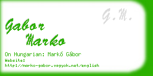 gabor marko business card